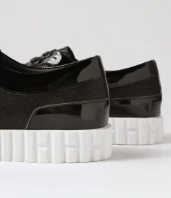 New Midas Shoes Orli Black Patent Leather Sneakers
