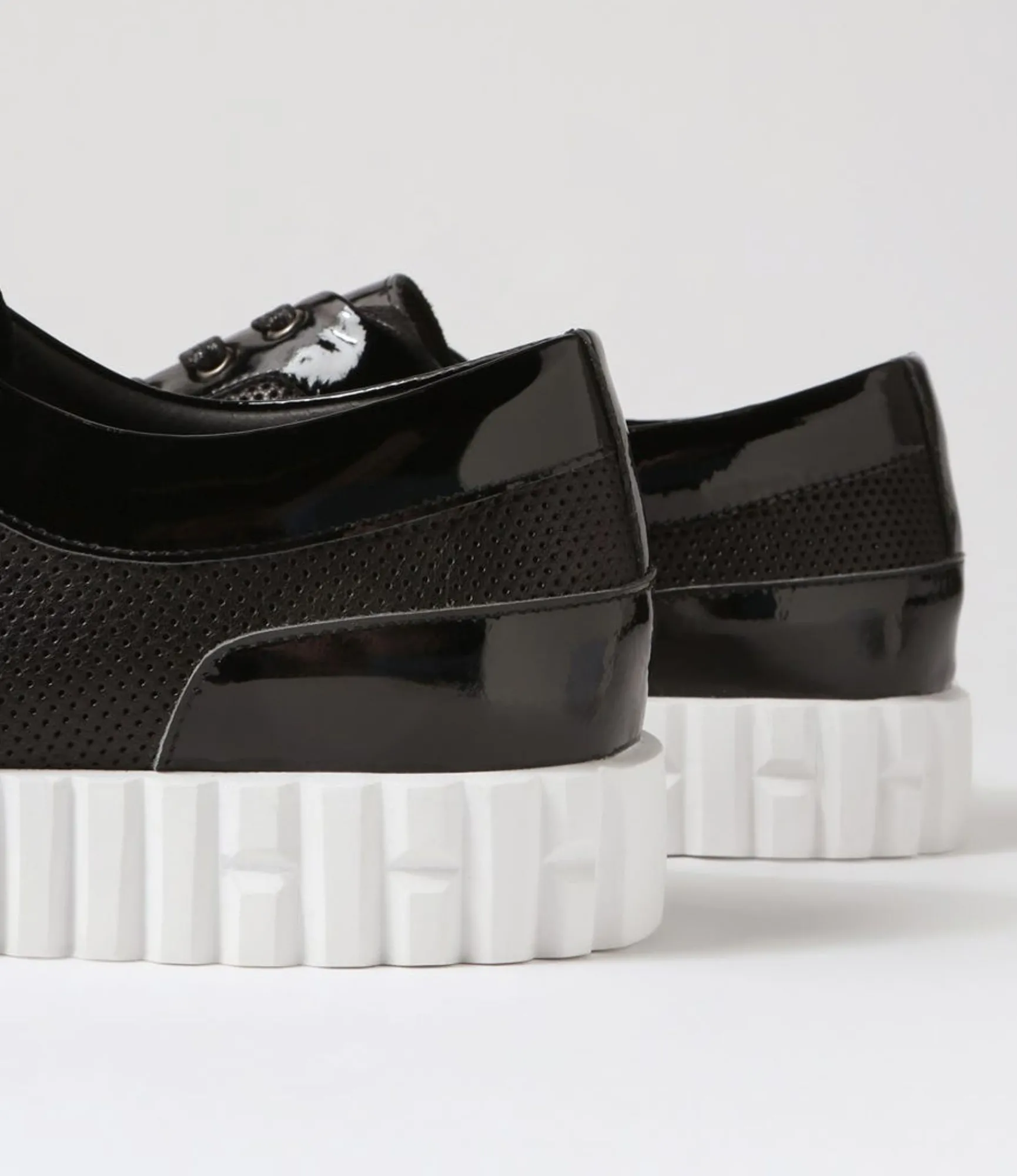 New Midas Shoes Orli Black Patent Leather Sneakers
