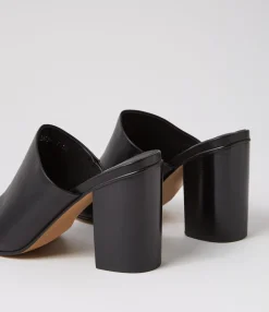 Flash Sale Midas Shoes Orpa Black Leather Slides