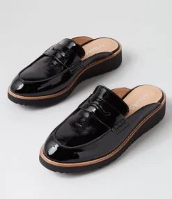 Cheap Midas Shoes Osem Black Patent Leather Mules