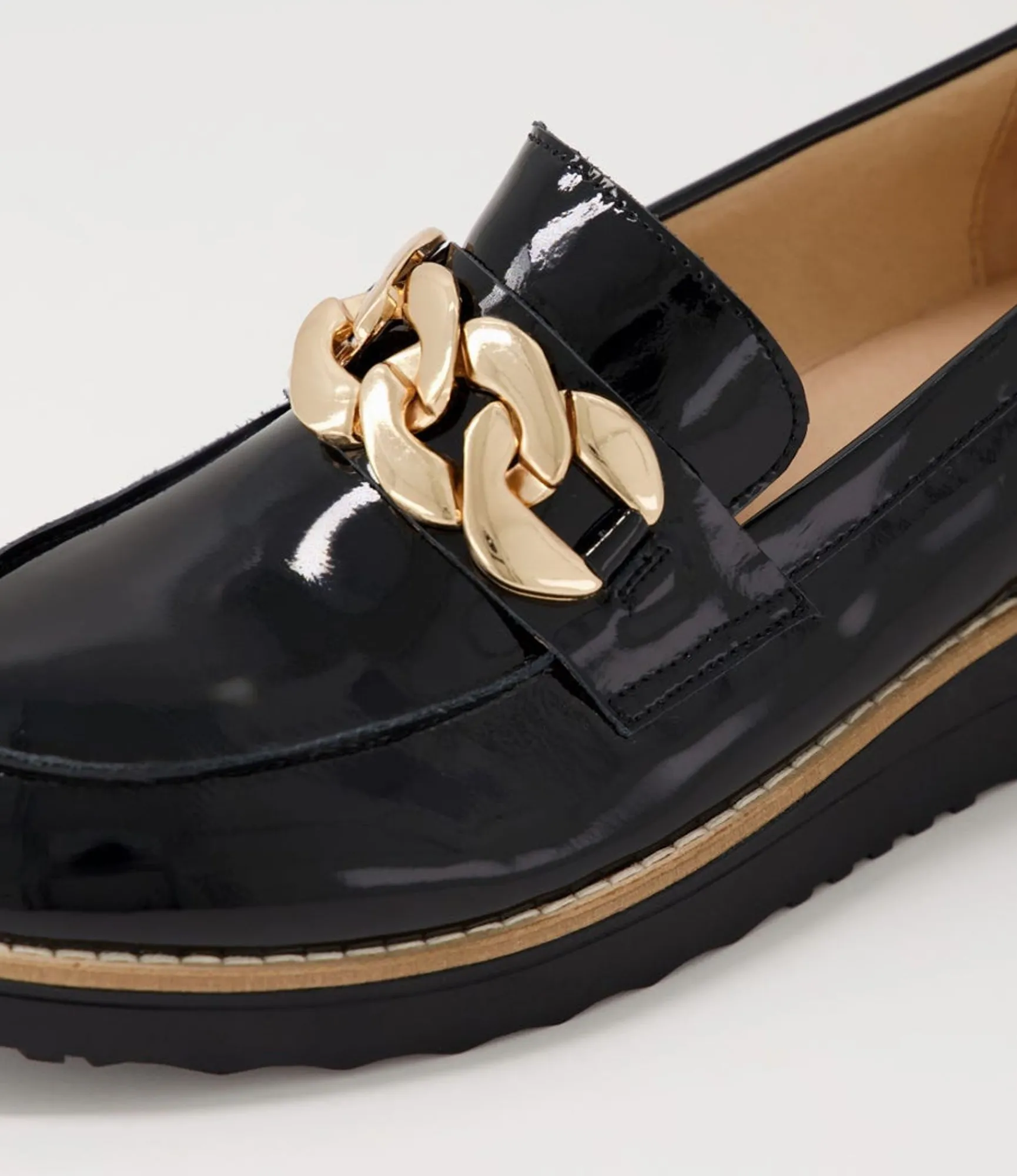 Clearance Midas Shoes Osie Black Patent Leather Loafers