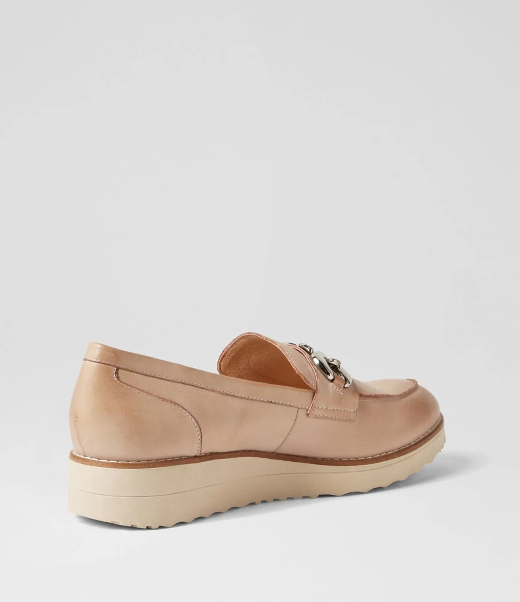 Store Midas Shoes Osie Cafe Nude Leather Loafers
