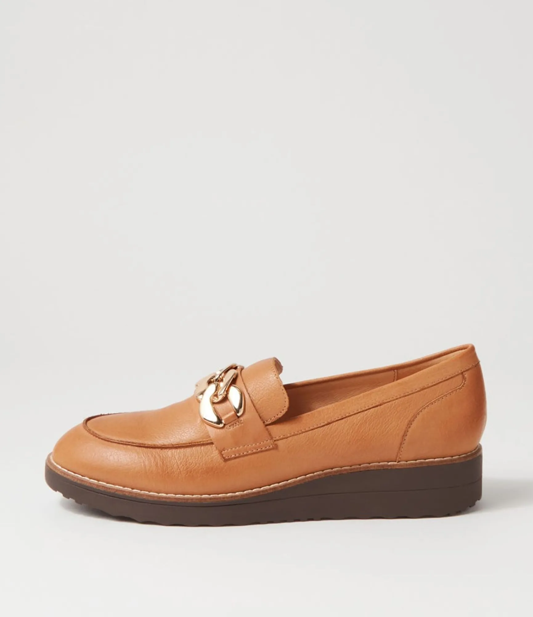 Shop Midas Shoes Osie Dark Tan Choc Leather Loafers