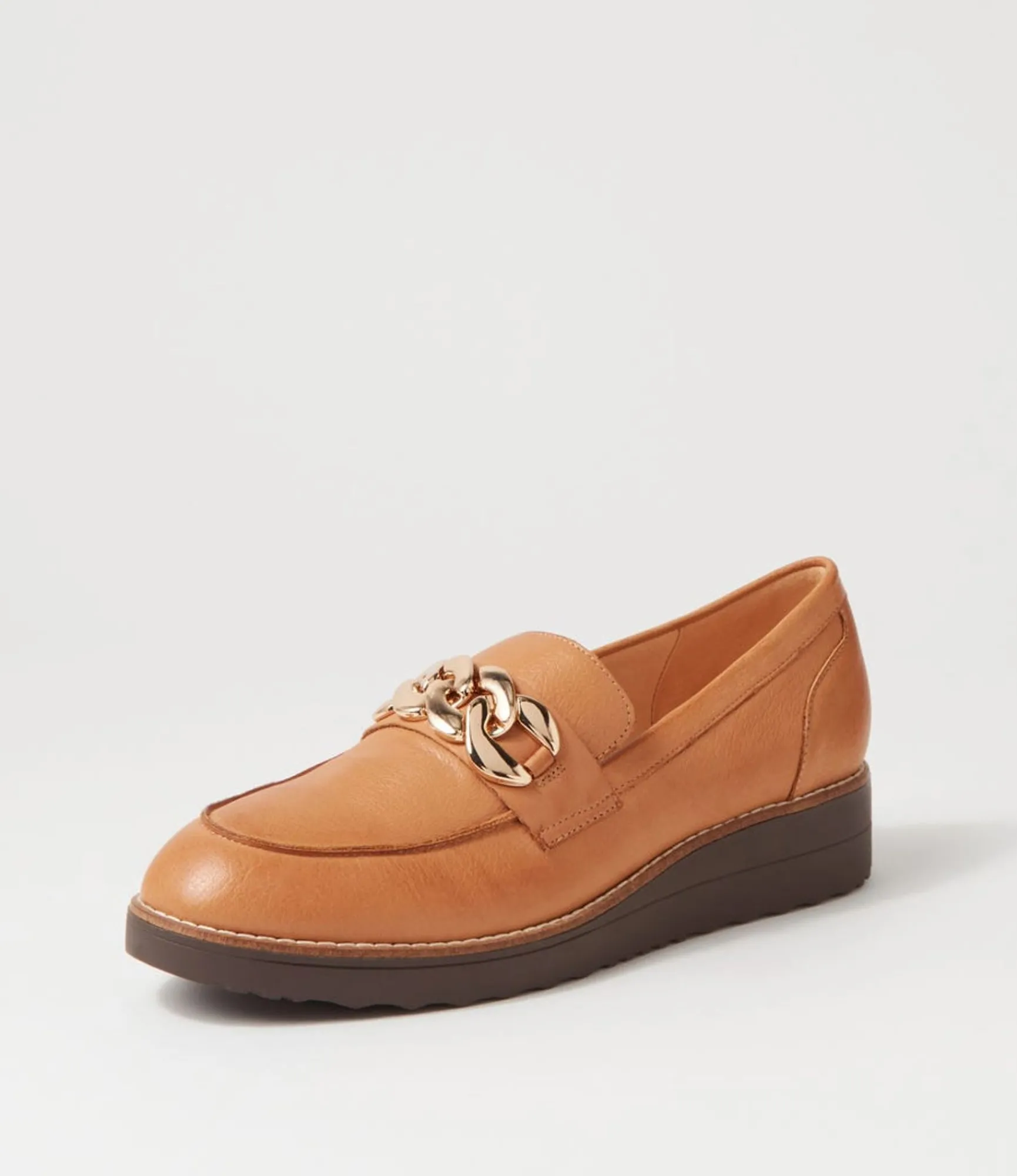 Shop Midas Shoes Osie Dark Tan Choc Leather Loafers