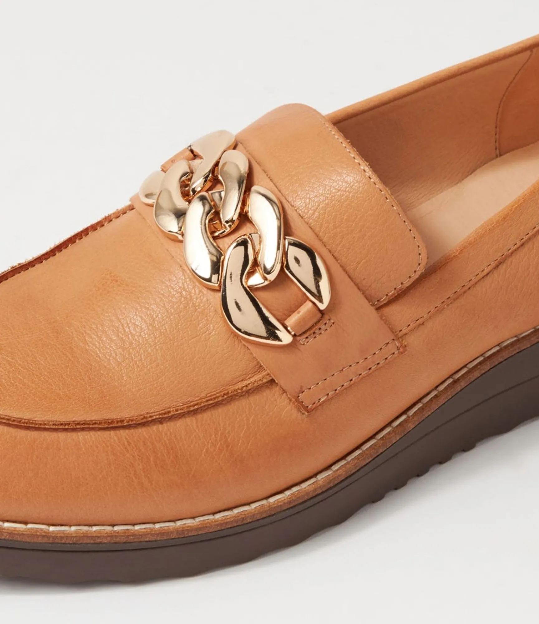 Shop Midas Shoes Osie Dark Tan Choc Leather Loafers