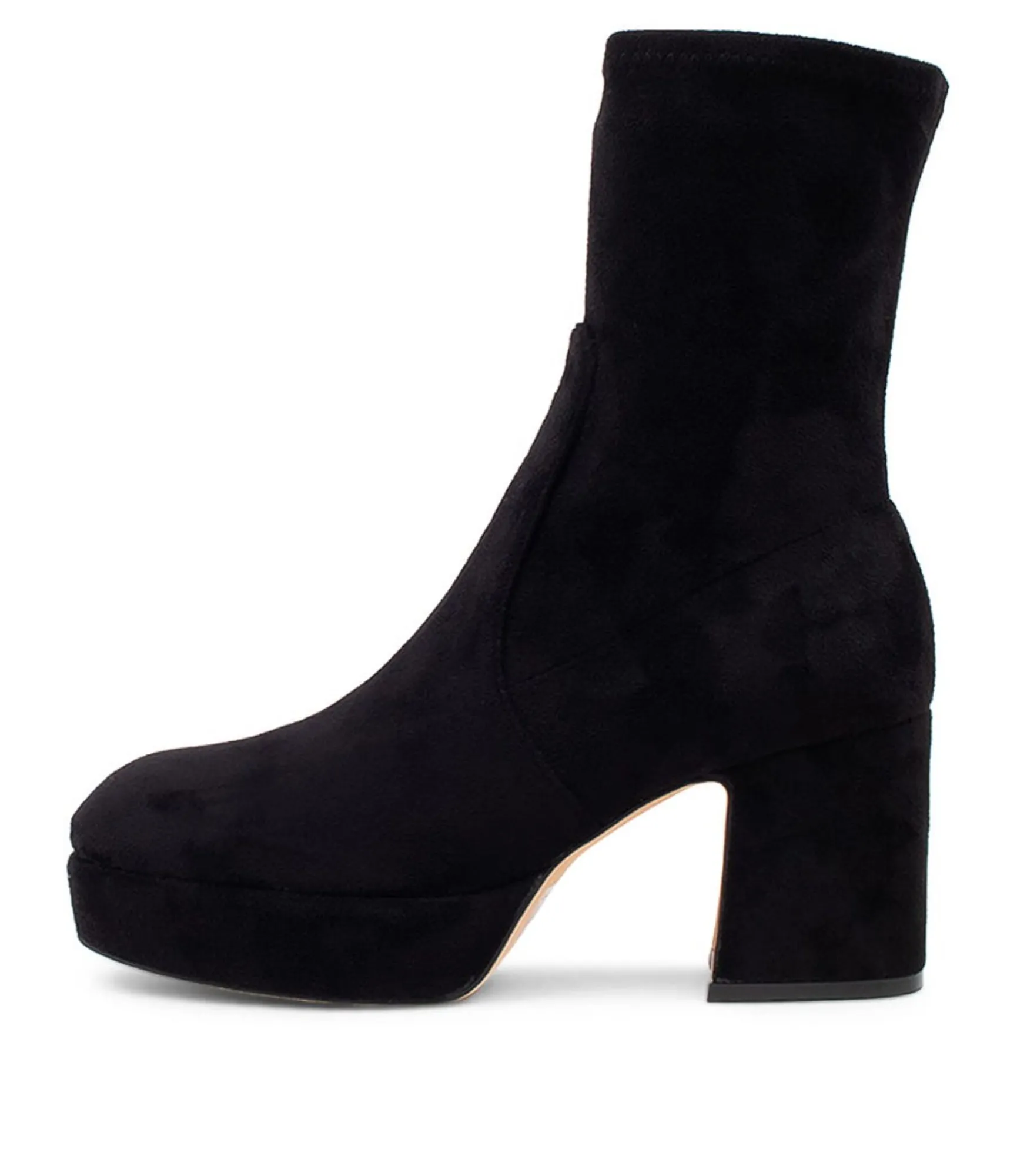 Fashion Midas Shoes Otis Black Stretch Microsuede Ankle Boots