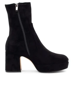 Fashion Midas Shoes Otis Black Stretch Microsuede Ankle Boots