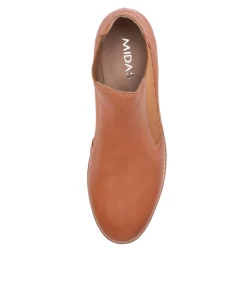 Outlet Midas Shoes Ozeke Dark Tan Leather Chelsea Boots Cs