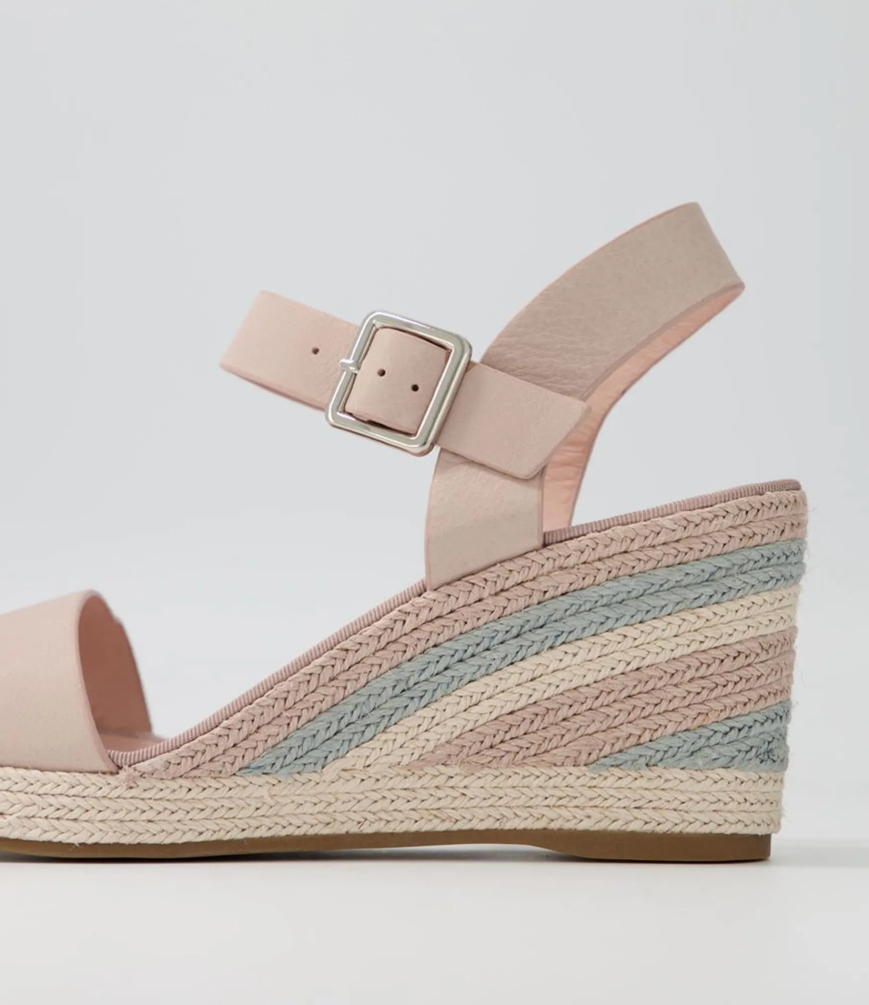 Clearance Midas Shoes Pako Pale Pink Multi Leather Espadrilles