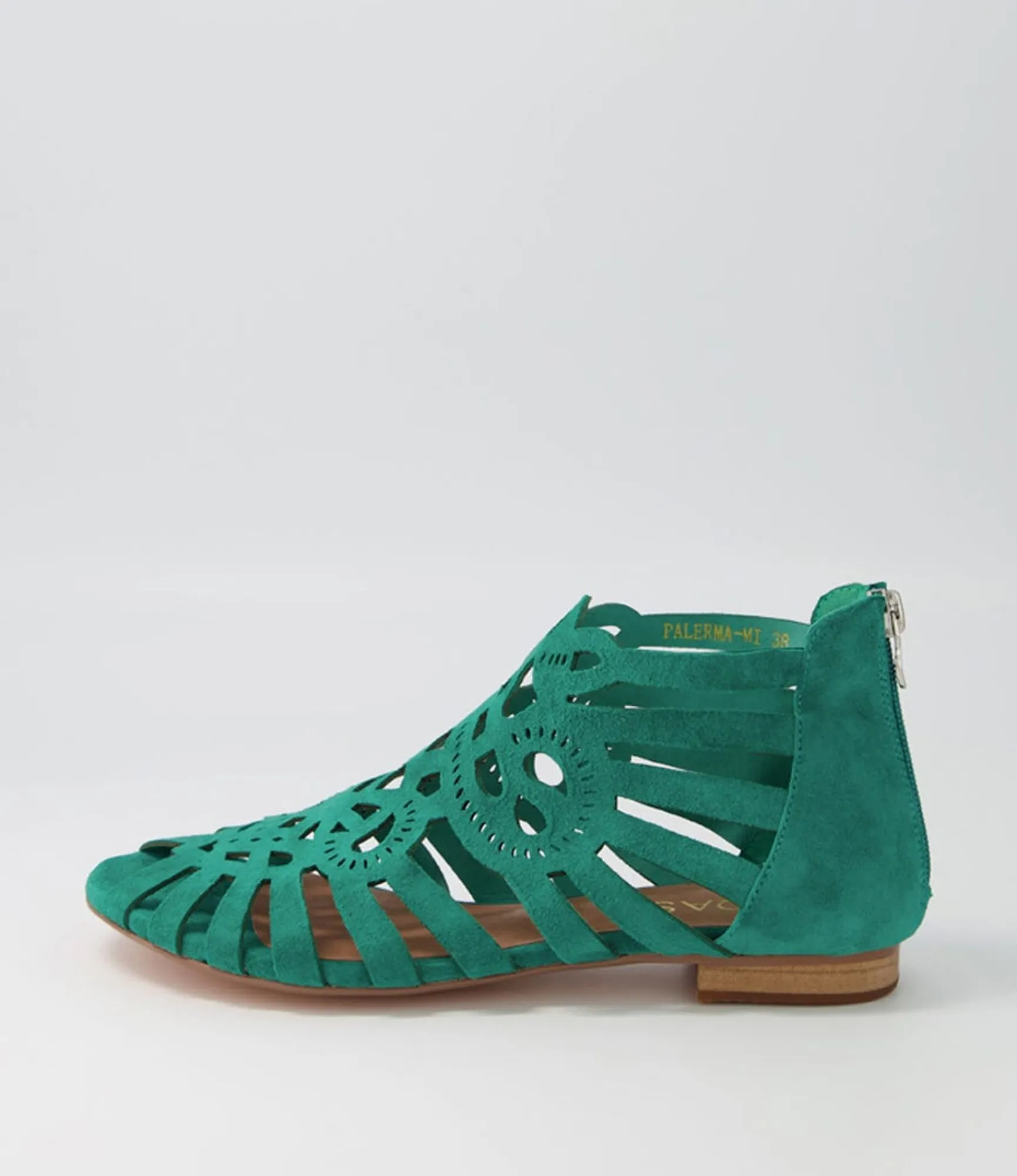 New Midas Shoes Palerma Emerald Suede Sandals