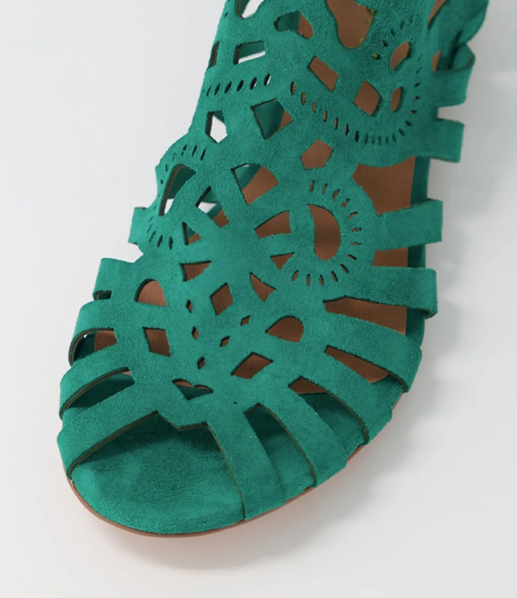 New Midas Shoes Palerma Emerald Suede Sandals