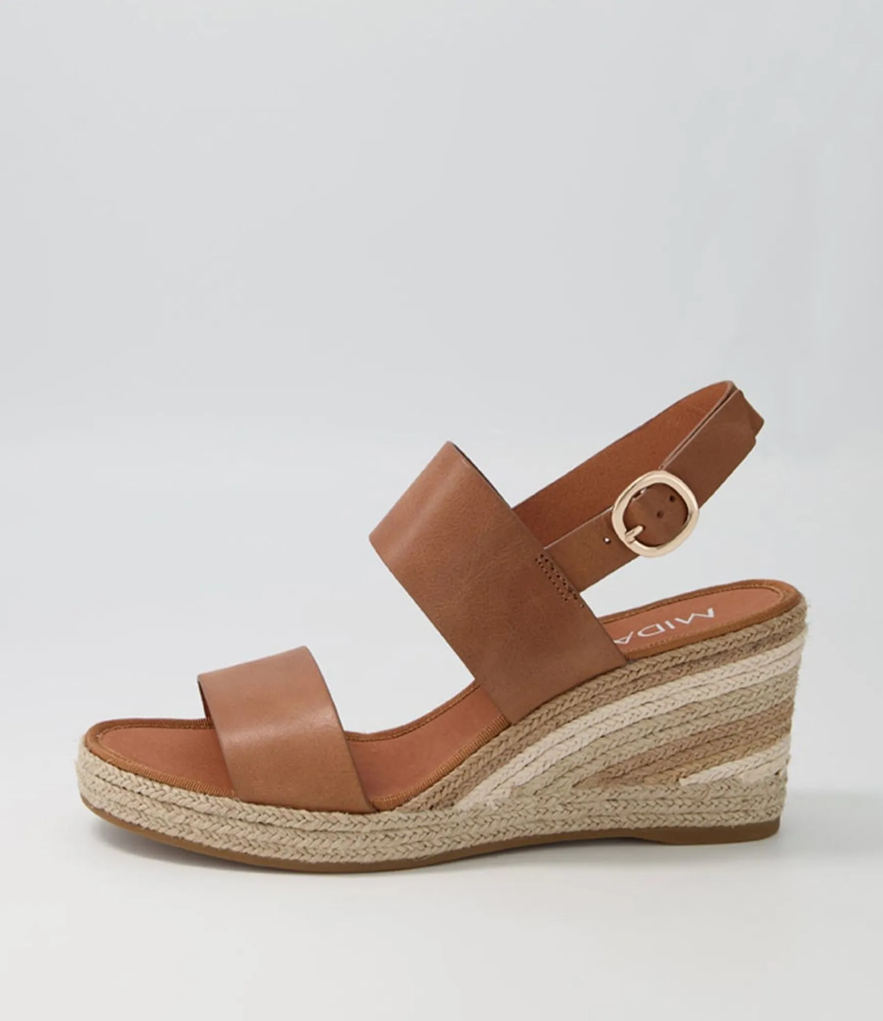 Clearance Midas Shoes Pamma Tan Natural Multi Leather Espadrilles