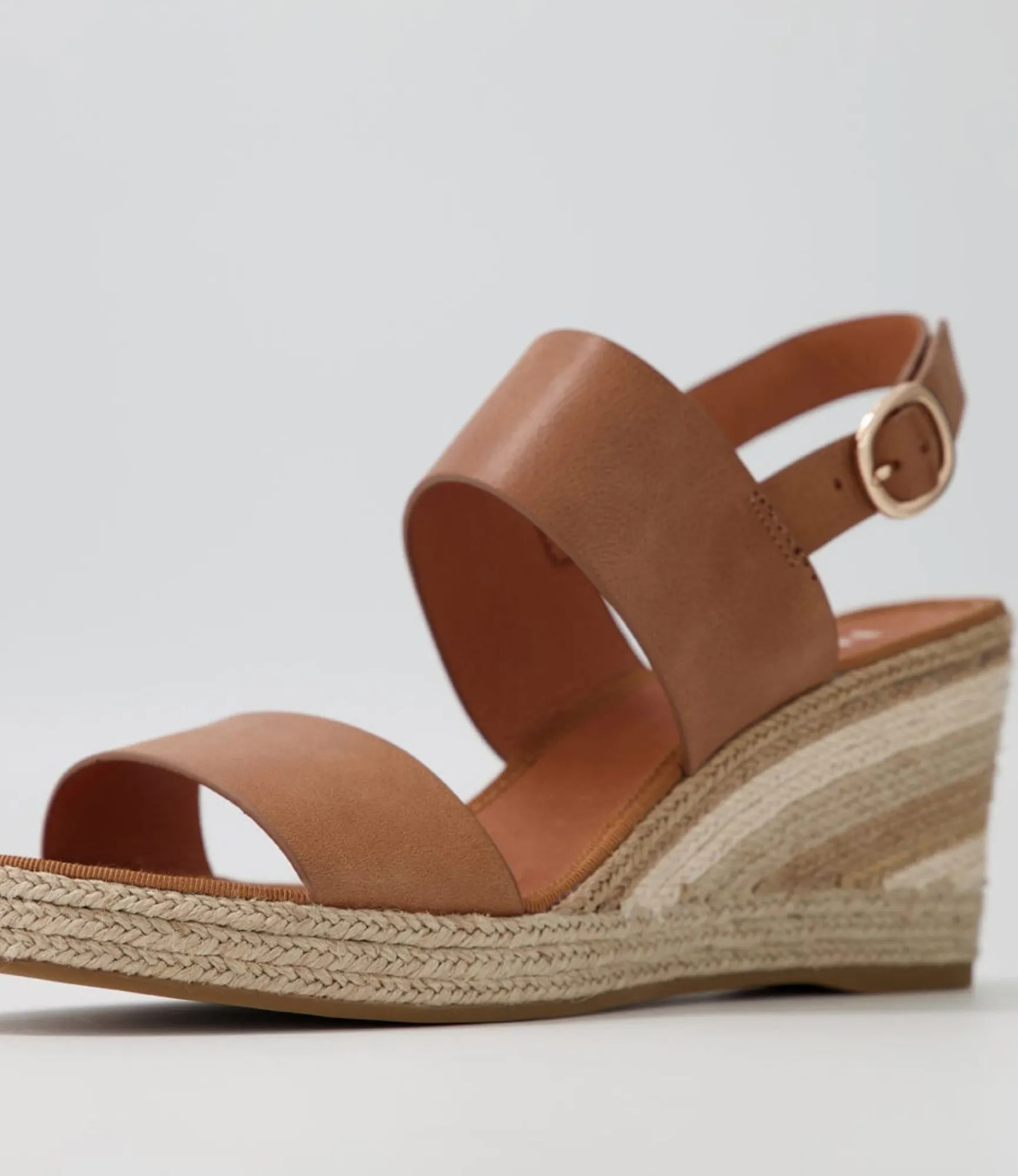 Clearance Midas Shoes Pamma Tan Natural Multi Leather Espadrilles