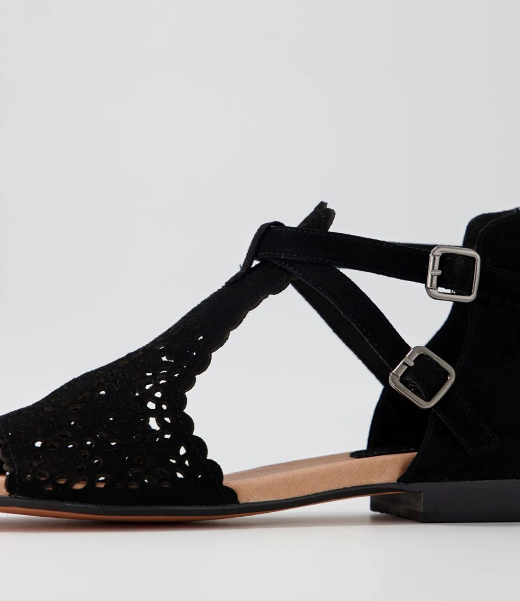 Outlet Midas Shoes Pardon Black Suede Sandals