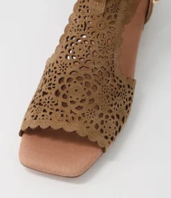 Store Midas Shoes Pardon Light Choc Suede Sandals