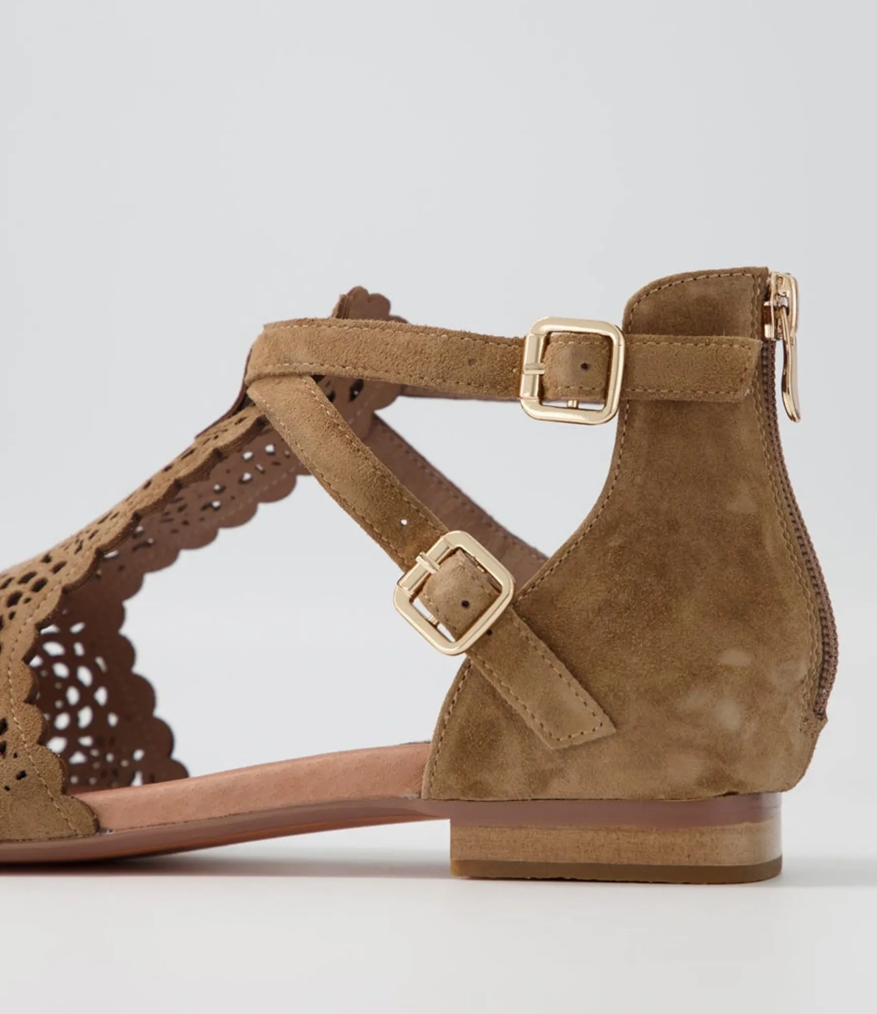 Store Midas Shoes Pardon Light Choc Suede Sandals