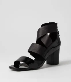Shop Midas Shoes Partay Black Patent Elastic Sandals