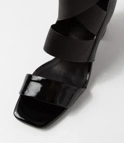 Shop Midas Shoes Partay Black Patent Elastic Sandals