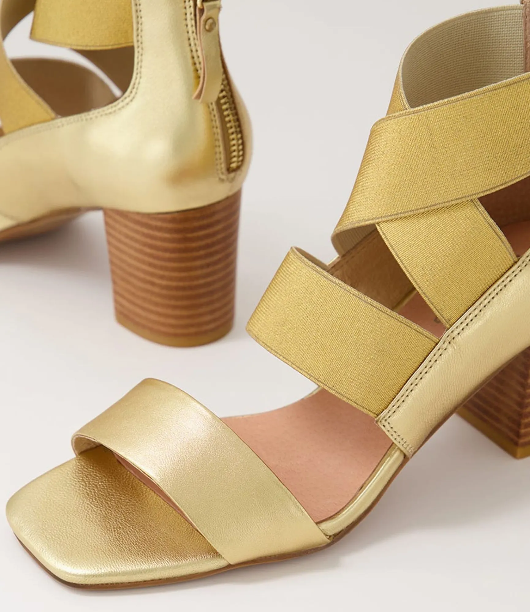 Best Sale Midas Shoes Partay Gold Leather Elastic Sandals