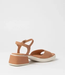 Clearance Midas Shoes Passion Tan White Leather Sandals