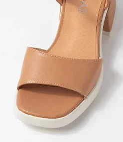 Clearance Midas Shoes Passion Tan White Leather Sandals