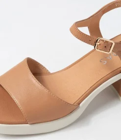 Clearance Midas Shoes Passion Tan White Leather Sandals