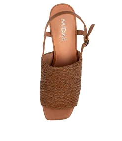 Discount Midas Shoes Payte Tan Weave-Leather
