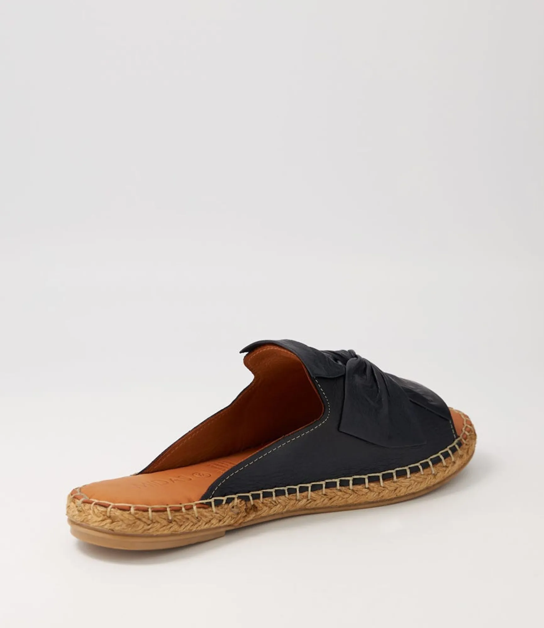 New Midas Shoes Pearli Navy Leather Espadrilles