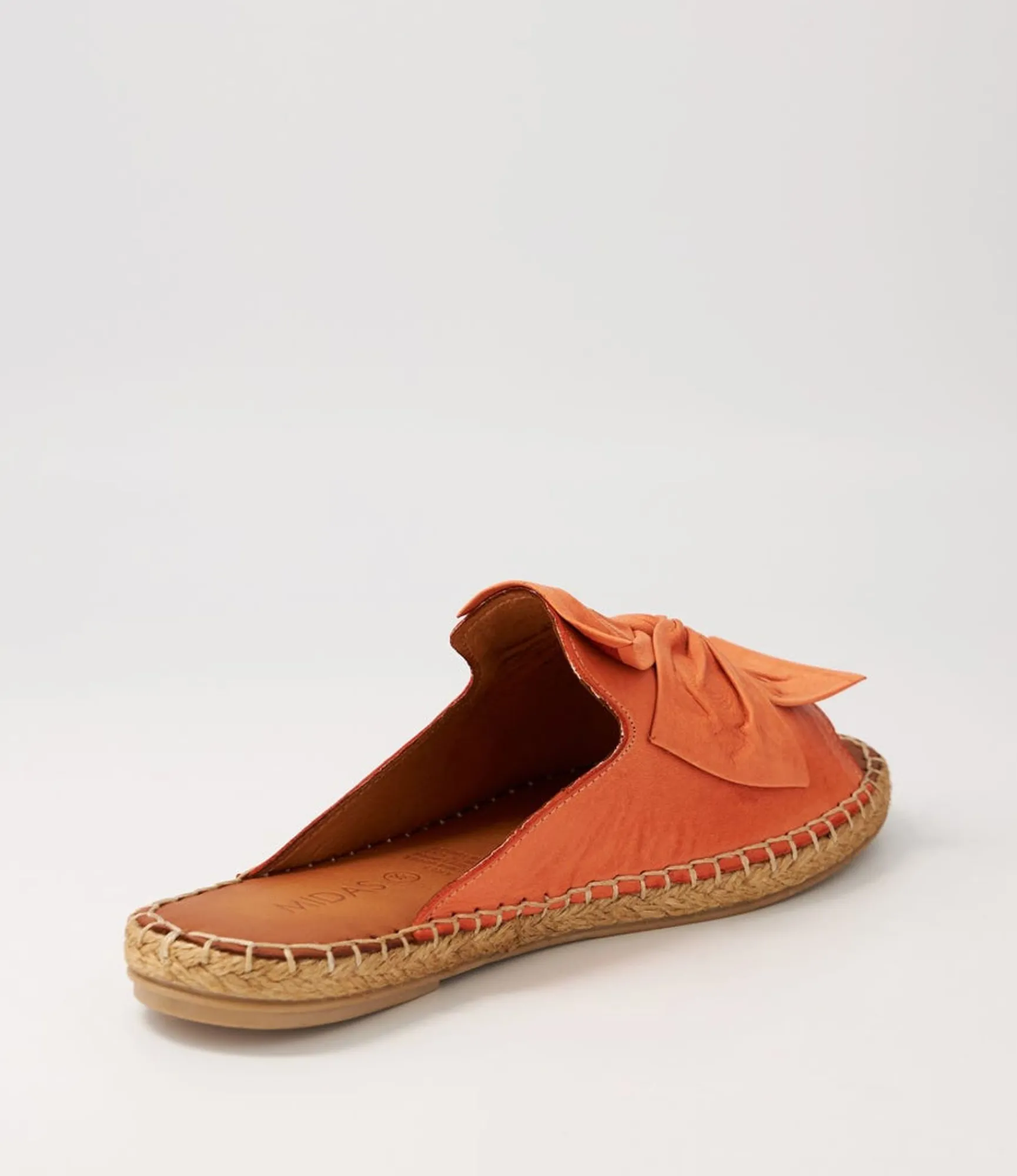 Cheap Midas Shoes Pearli Orange Leather Espadrilles