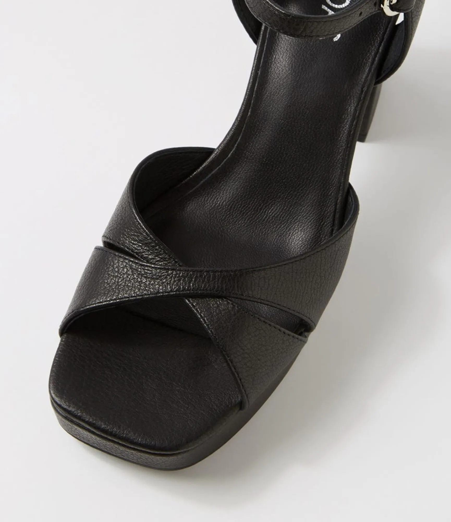 Shop Midas Shoes Peonala Black Leather Sandals