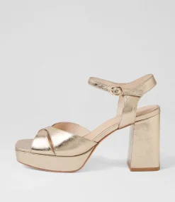 Sale Midas Shoes Peonala Platinum Foil Leather Sandals