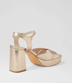 Sale Midas Shoes Peonala Platinum Foil Leather Sandals