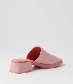 Shop Midas Shoes Perner Pretty Pink Leather Slides