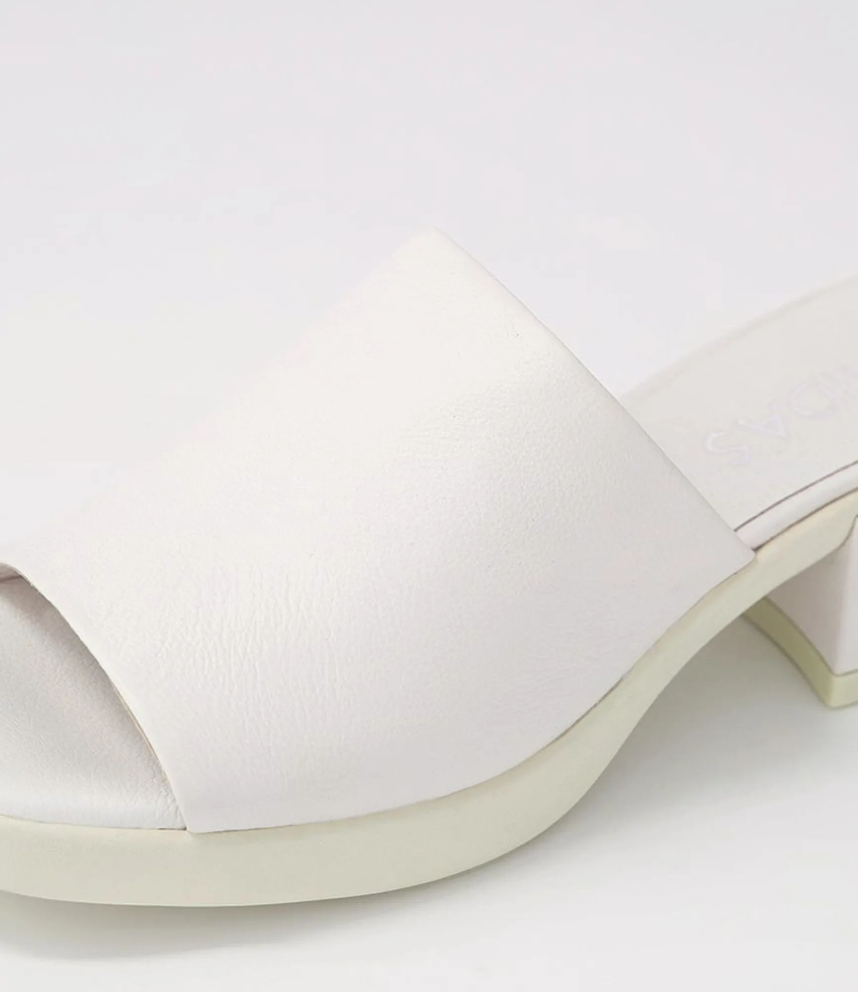 Best Sale Midas Shoes Perner White Leather Slides