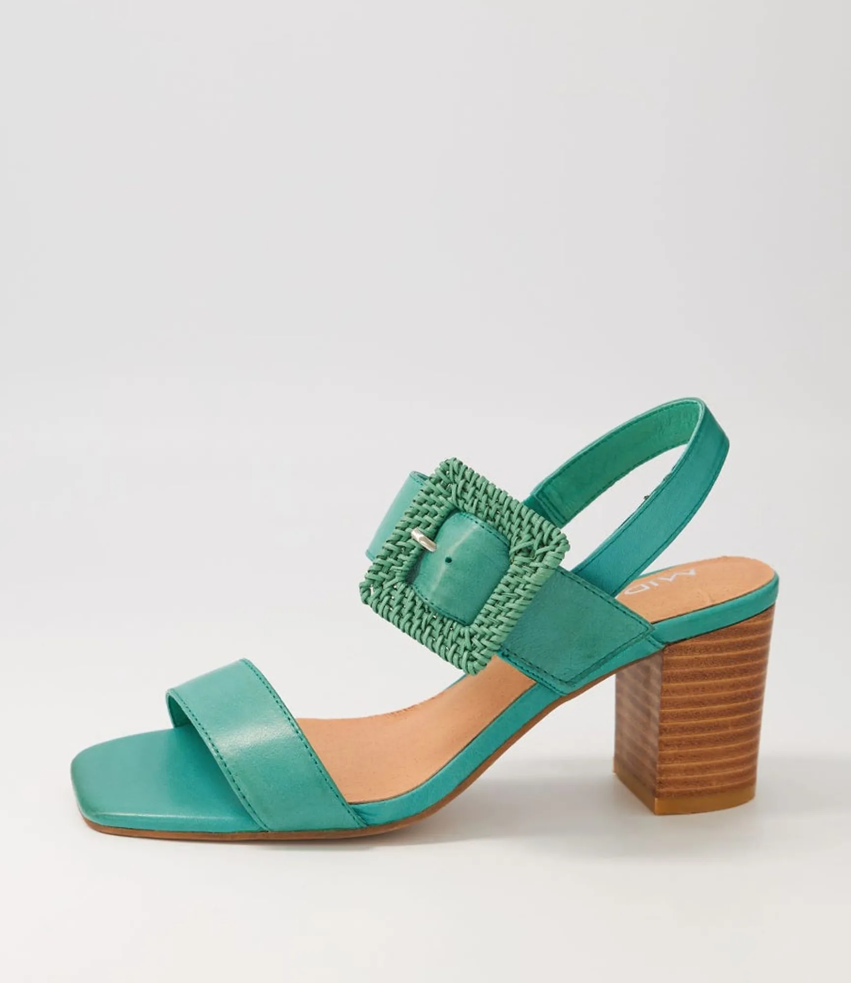 Hot Midas Shoes Pina Emerald Emerald Leather Buckle Sandals