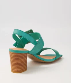 Hot Midas Shoes Pina Emerald Emerald Leather Buckle Sandals