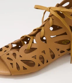 Cheap Midas Shoes Piska Tan Leather Sandals