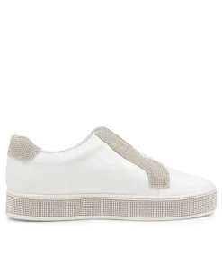 Discount Midas Shoes Pleese White Silver Leather Sneakers