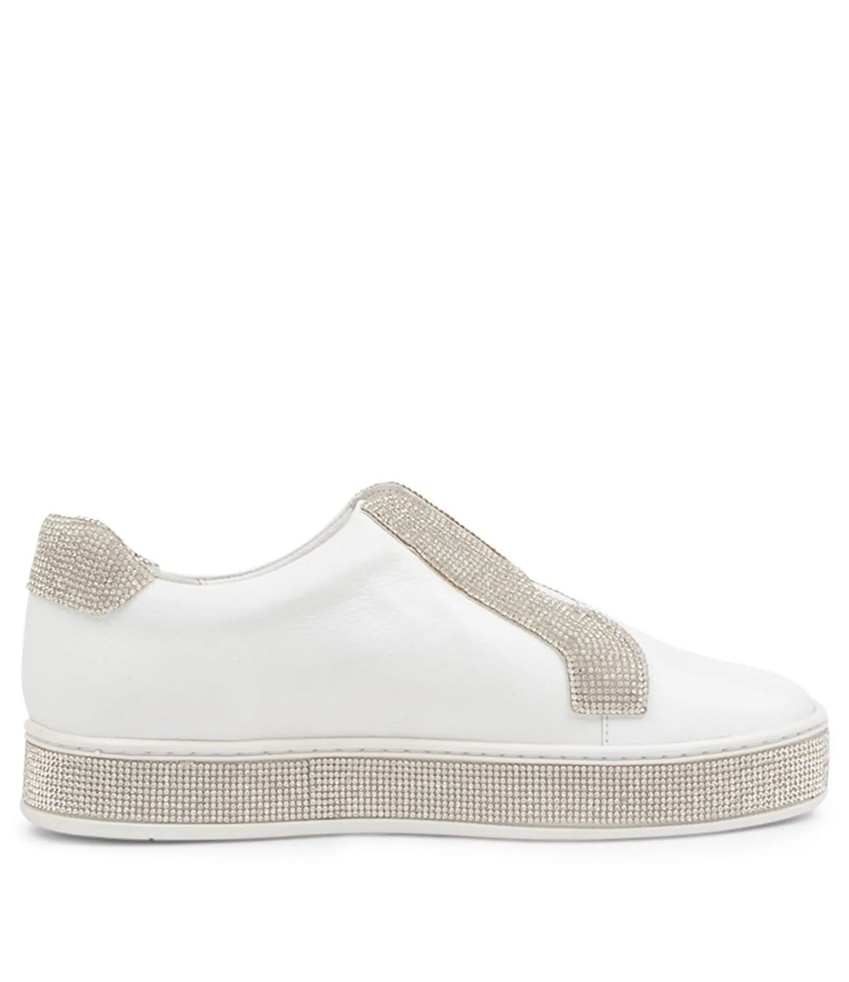 Discount Midas Shoes Pleese White Silver Leather Sneakers