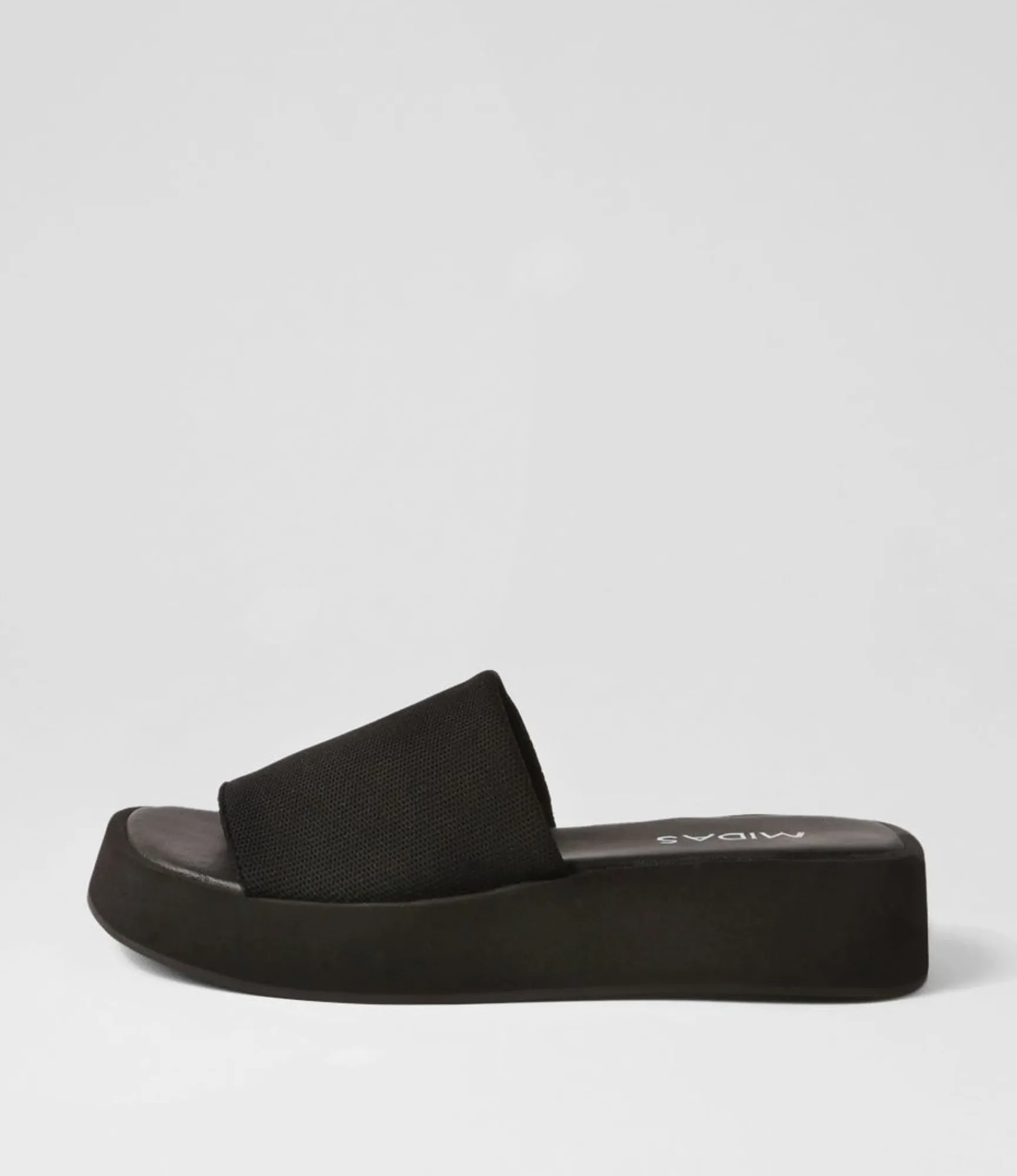 Online Midas Shoes Poola Black Knit Slides