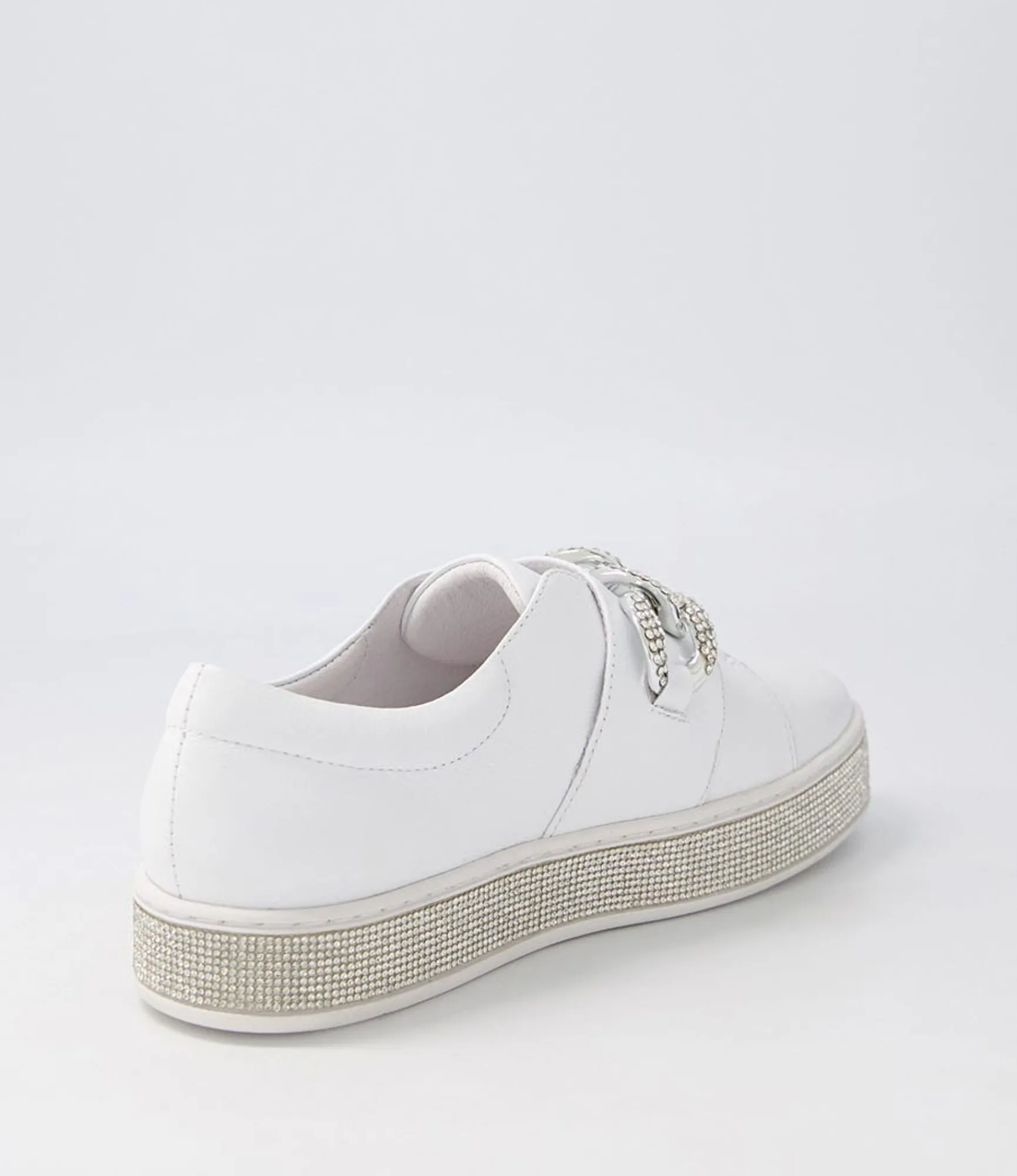 Flash Sale Midas Shoes Poppis White Silver Leather Jewels Sneakers