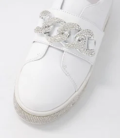 Flash Sale Midas Shoes Poppis White Silver Leather Jewels Sneakers