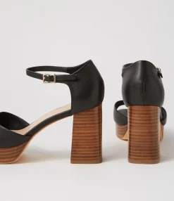 Discount Midas Shoes Portrale Black Natural Leather Sandals