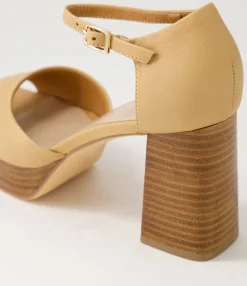 Cheap Midas Shoes Portrale Camel Natural Leather Sandals
