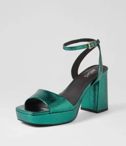 Flash Sale Midas Shoes Pracee Forest Metallic Snake Sandals