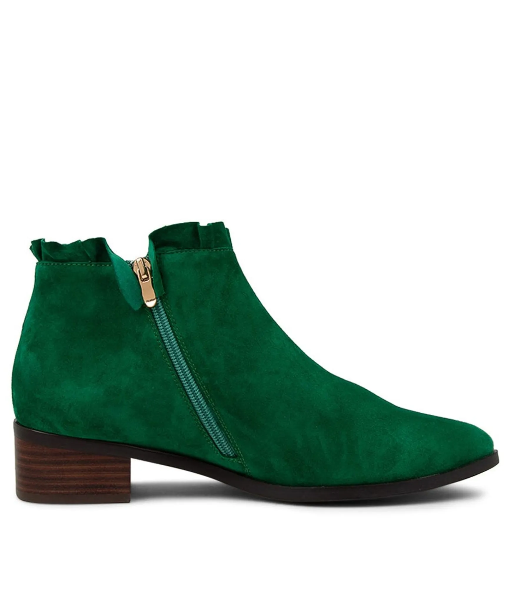 Cheap Midas Shoes Pretti Dark Emerald Suede Ankle Boots