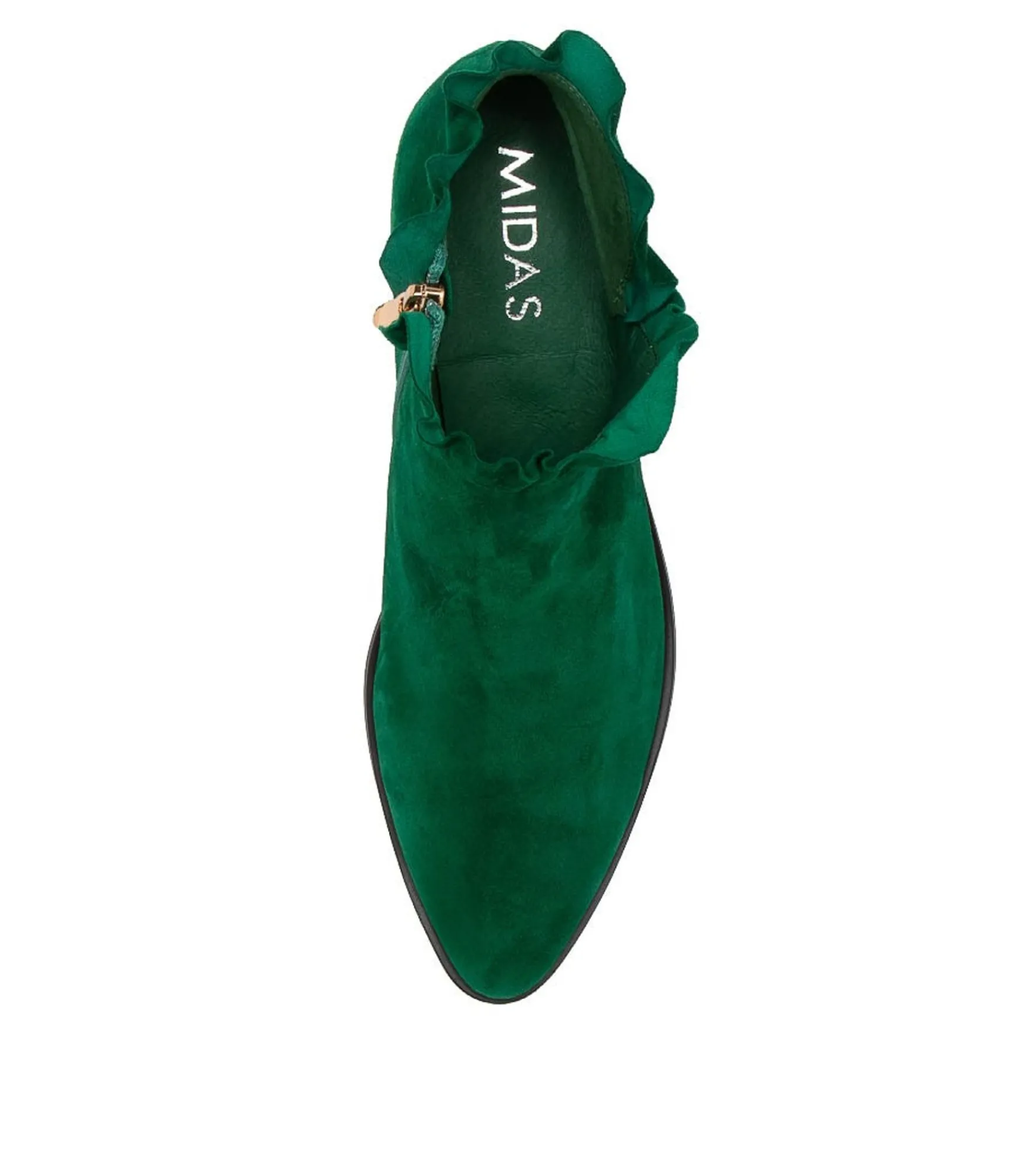 Cheap Midas Shoes Pretti Dark Emerald Suede Ankle Boots