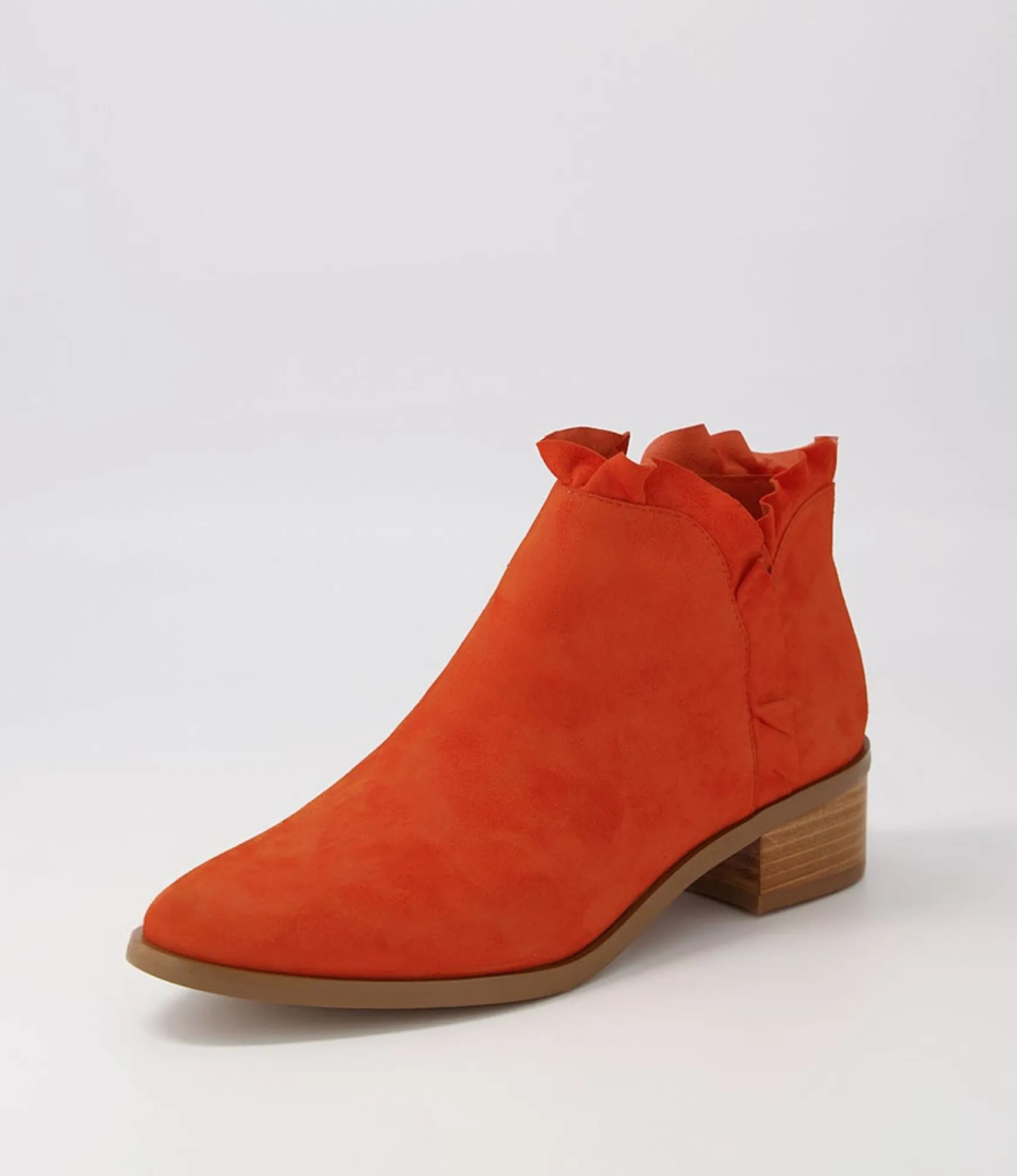 Hot Midas Shoes Pretti Orange Suede Ankle Boots