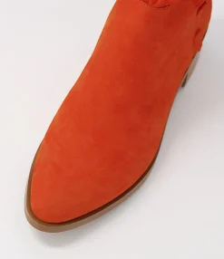 Hot Midas Shoes Pretti Orange Suede Ankle Boots
