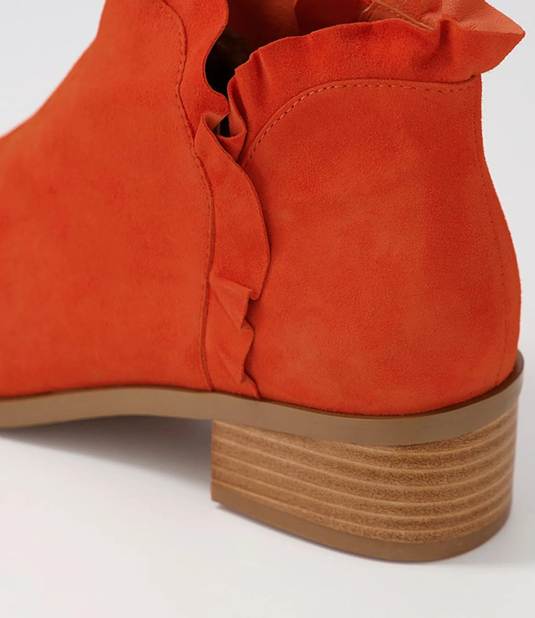 Hot Midas Shoes Pretti Orange Suede Ankle Boots